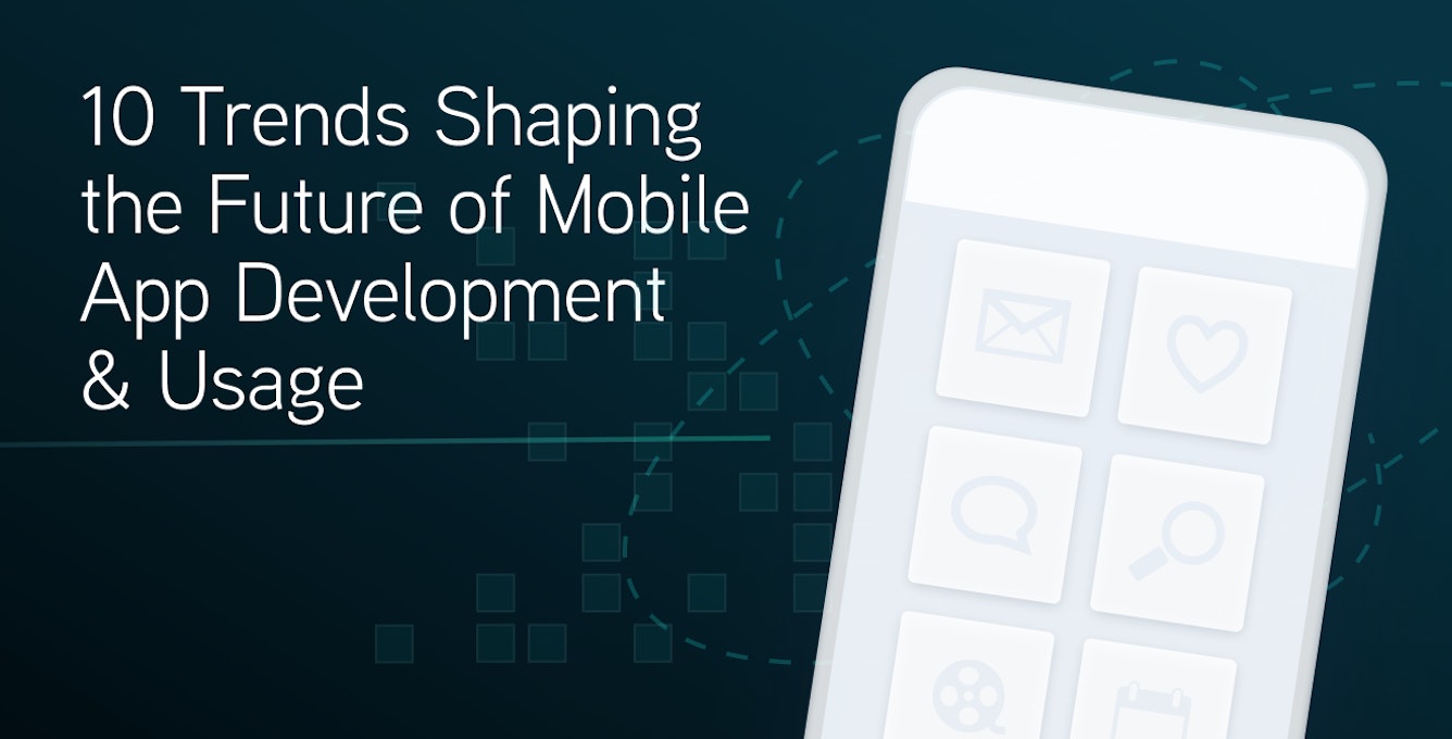 Mobile phone representing the 10 trends shaping the future of mobile app development and usage